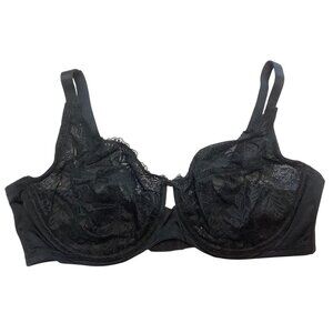 Auden Black Lace Unlined Full Coverage‎ Underwire Bra Women 40DD